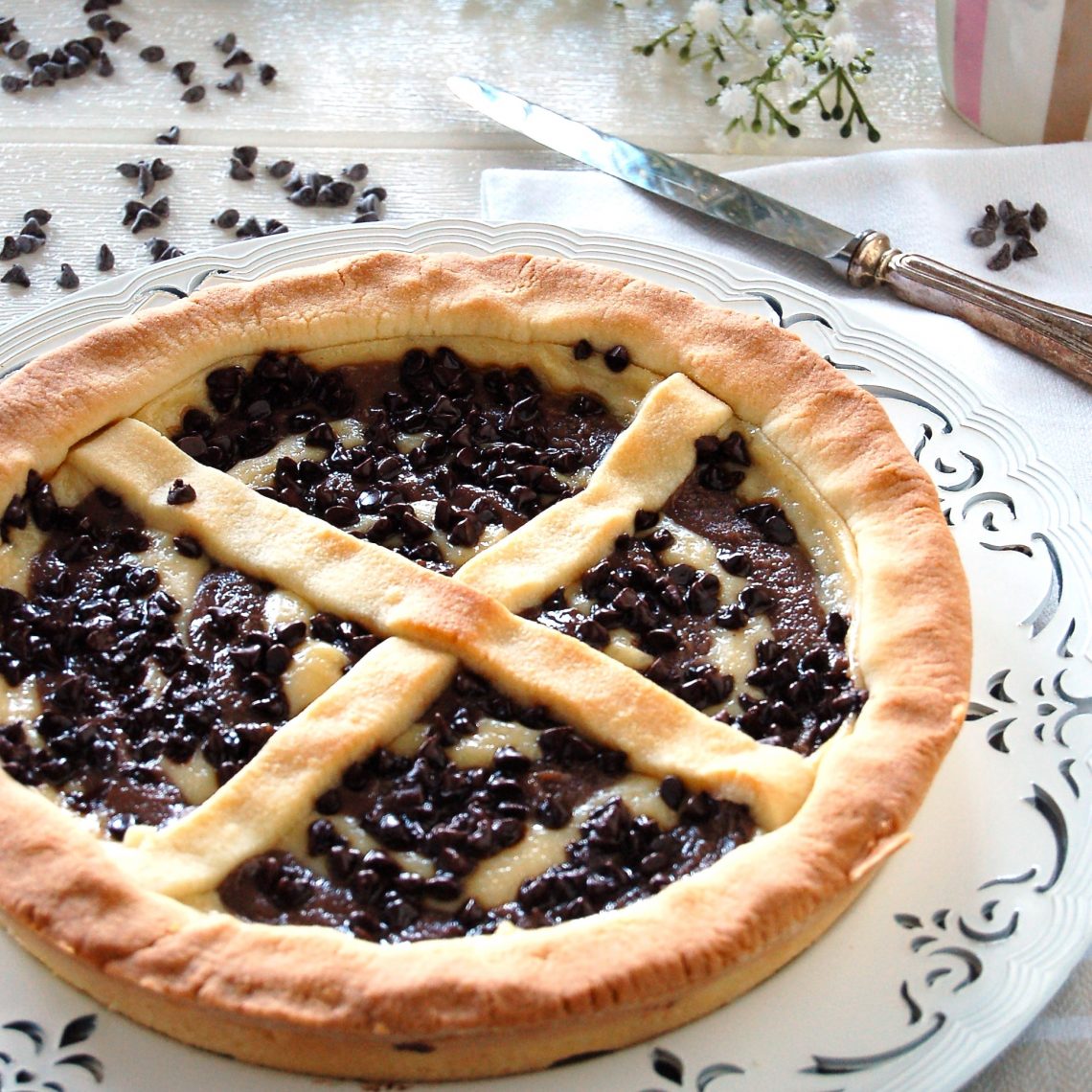 Crostata di crema bicolore