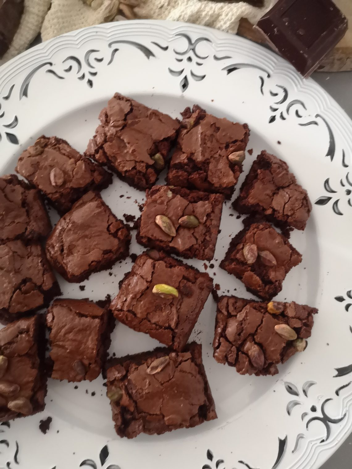 brownies cioccolato e pistacchi